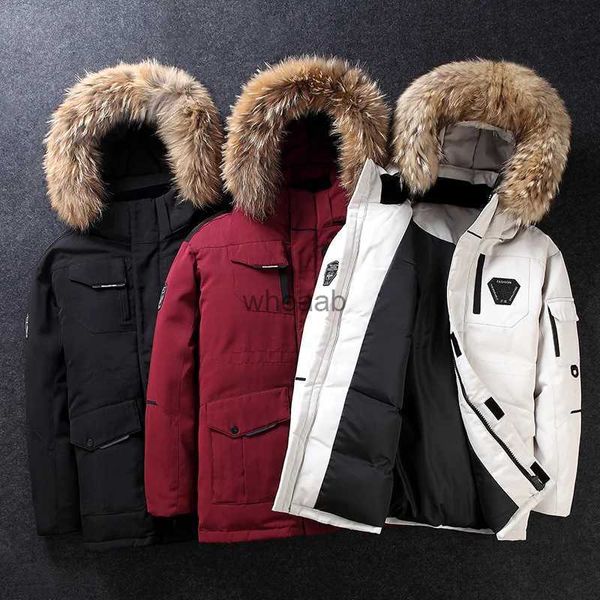 Parkas para baixo dos homens casaco de inverno quente dos homens nova jaqueta com capuz longo parka alta qualidade homem casaco yq231011