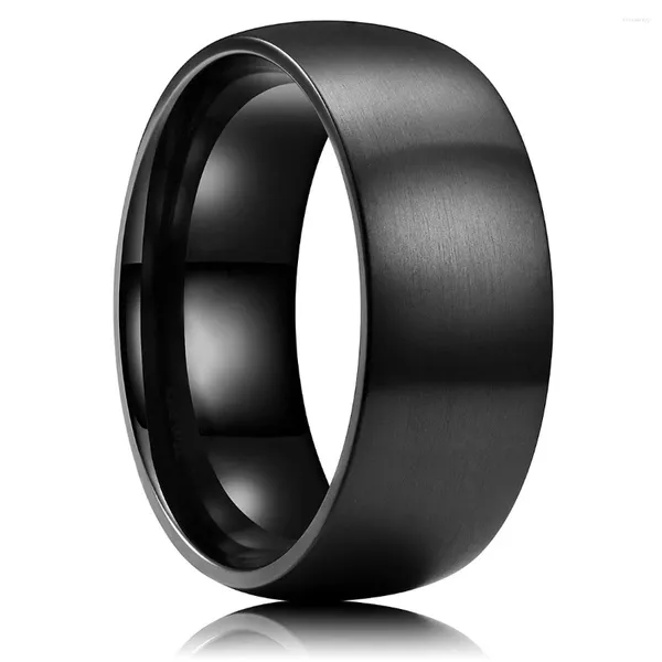 Cluster Ringe Einfache Männer Titan Edelstahl Für Matt Gebürstet Hochzeit Verlobungsband Unisex Schmuck Geschenke Drop