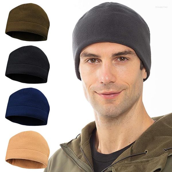 Berets Winddichte Polar Fleece Warme Beanie Hut Kappe Herbst Winter Ski Radfahren Wandern Für Frauen Männer Outdoor Keep Beanies