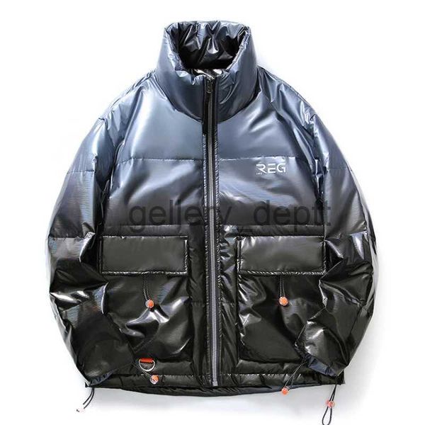 Herren-Daunenparkas, hochwertige Herren-Modische, lässige Daunenjacke, kurze und dicke Winterjacke mit Kapuze, Winteroberteile, J231010