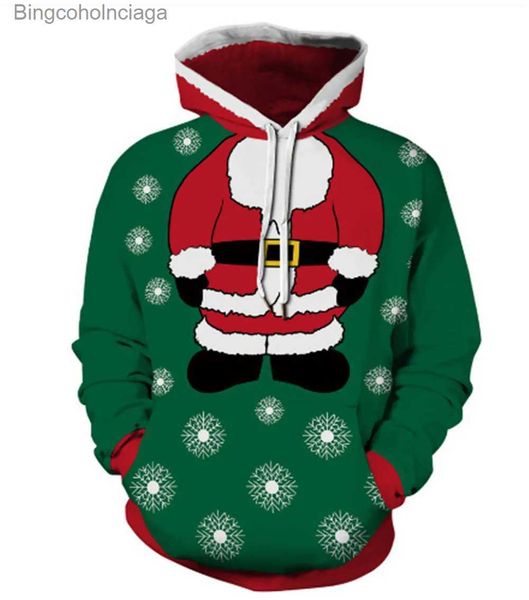 Moletom com capuz feminino 2023 unissex feio suéter de natal impressão 3D engraçado pulôver de natal moletom com capuz masculino feminino outono inverno plus size roupasL231011