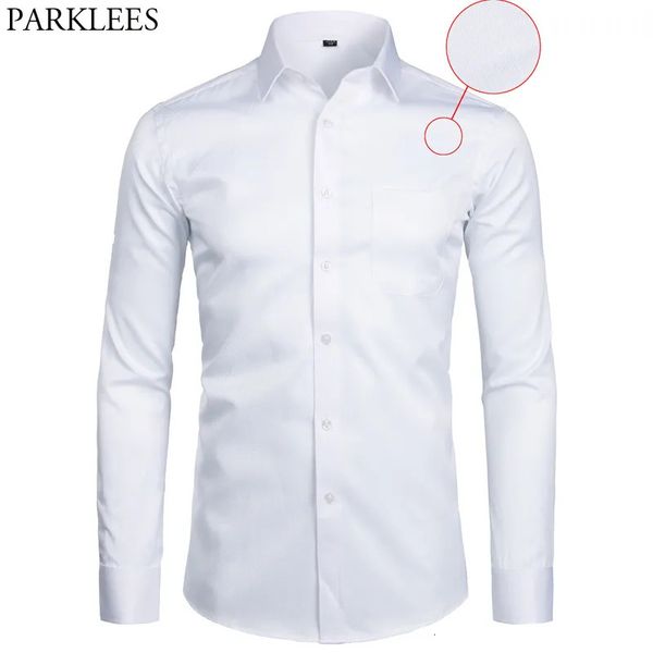 Camisas casuais masculinas camisa de vestido de negócios branco homens moda slim fit manga longa sólida camisas casuais homens trabalhando camisa de desgaste de escritório com bolso s-8xl 231011