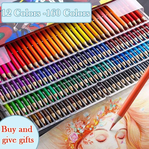 Crayon 12160 cores conjunto de lápis de desenho oleoso escola manga profissional esboço arte suprimentos papelaria carvão 231010