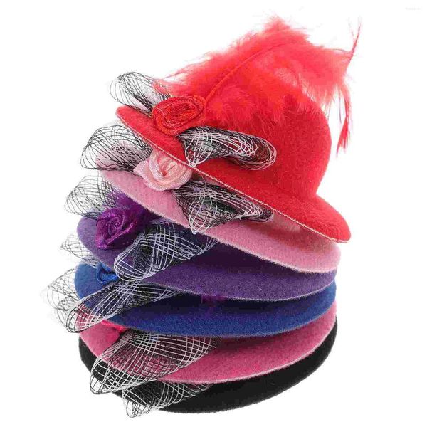 Bandane 6 pezzi Mini cappello decorativo Cappelli piccoli in miniatura Artigianato Donne Tea Party Bambine Miss