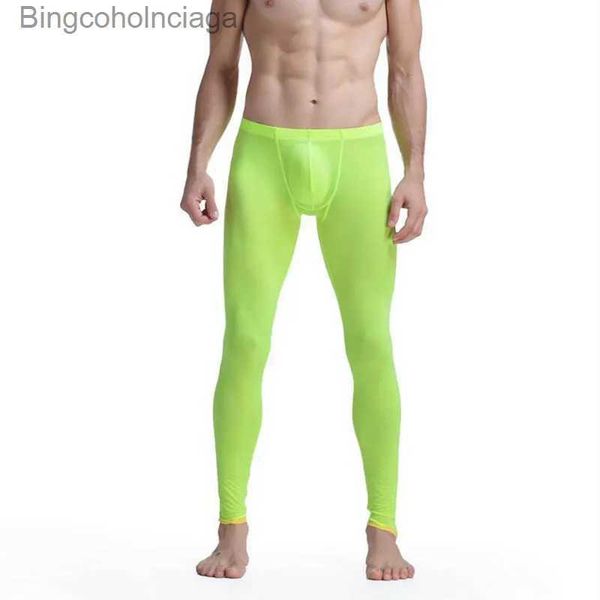 Herren-Thermounterwäsche, Thermo-Unterwäsche, Unterteil, Herren-Leggings, sexy, thermoelastisch, seidig, durchscheinend, Pyjama, Fitnes Ropa Interior Termica De Hombre, L231011