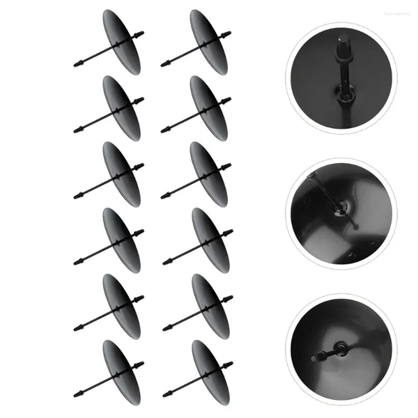 Castiçais 12 Pcs Bolo Base de Ferro Suporte Velas Decoração de Casamento Preto Acessórios de Castiçal Suporte Rack Clip Ferramenta