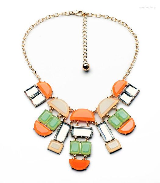 Colares de pingente design elegante 2014 forma geométrica colorido feminino elegante moonstone colar opaco