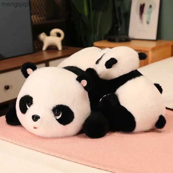 Decorações de natal panda simulado brinquedo de pelúcia macio dormir panda brinquedos de pelúcia decorativos panda brinquedos de pelúcia para o presente de natal