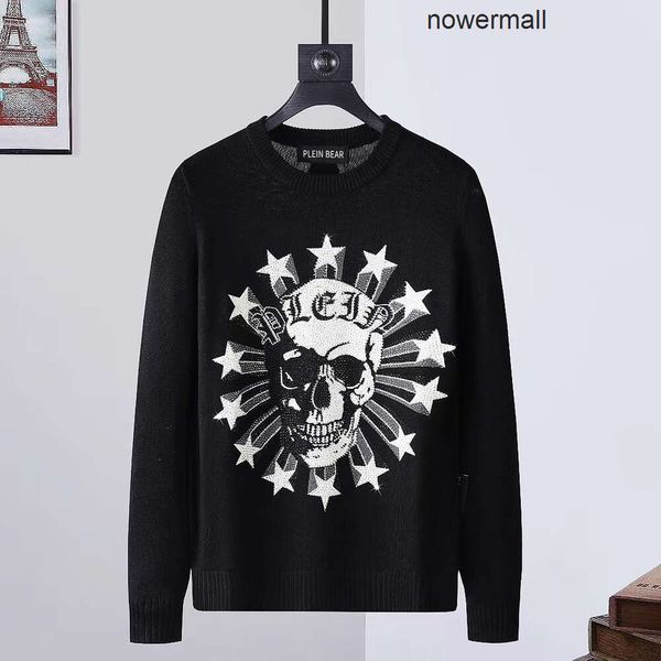 Longo Plein Moletom Philipps Letras PP URSO Sleves Mens Strass Suéteres Homens PULLOVER LS Malhas INTARSIA Budge SKULL Unissex PP Mens Suéteres Tops Malha Clo M7EN