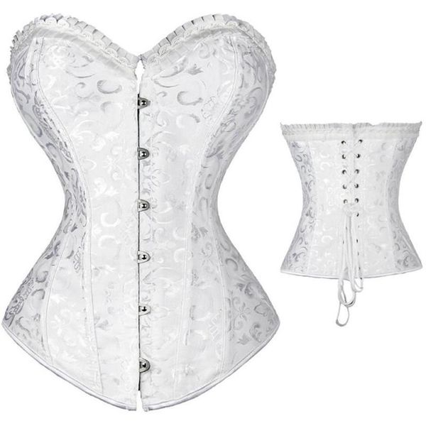 Bustiers espartilhos femininos steampunk espiral aços desossados espartilho sexy jacquard overbust espartilho e cintura cincher shapewear p282x