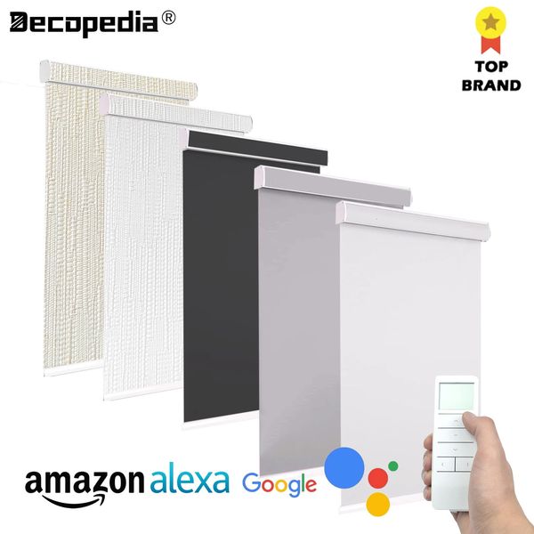 Cortinas transparentes decopedia, persianas de rolo para janelas, motorizadas, sem fio, janela inteligente, blackout, dia e noite, sala de estar 231010