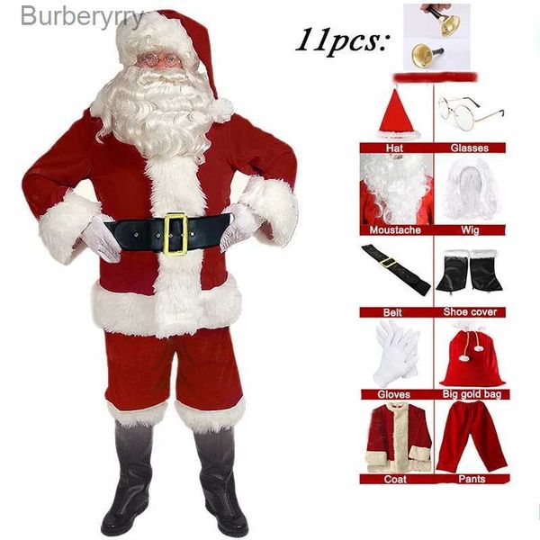 Thema Kostüm 2022 Santa Claus Cosplay Kommen Weihnachten Neujahr Männer Kommt Deluxe Klassische Erwachsene Set Karneval Party RolePlay SuitsL231010