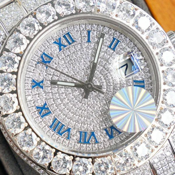 Full Diamond Mens Watch Relógios Mecânicos Automáticos 42MM Aço Inoxidável 904L Swarovski Homens Relógio de Pulso Moda Relógios de Pulso Montre De Luxe