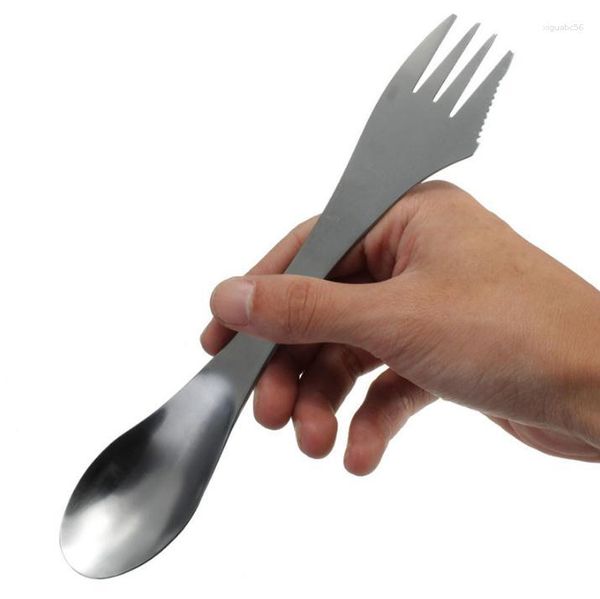 Forchette Forchetta Cucchiaio Spork 3 in 1 Stoviglie Posate in acciaio inossidabile Utensile Combo Cucina Picnic all'aperto Scoop/coltello/forchetta Set SN1462