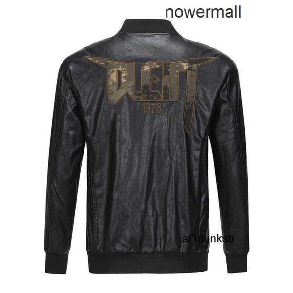 Kragen Plein Simulation Philipps pp Men's PP Motorcycle Skull fur Jacket Leather Jacket P6970 Thick Baseball 4IRY