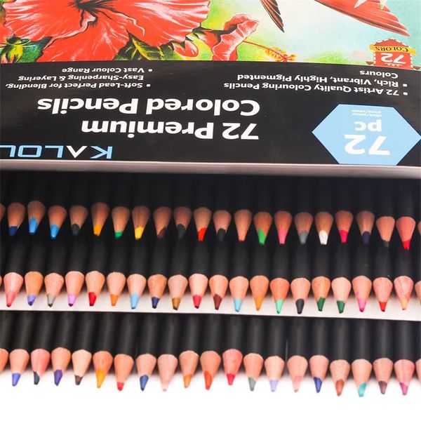 Crayon 72pcs Artist Pencils Set Soft Series Series раскраски ведущие книги.