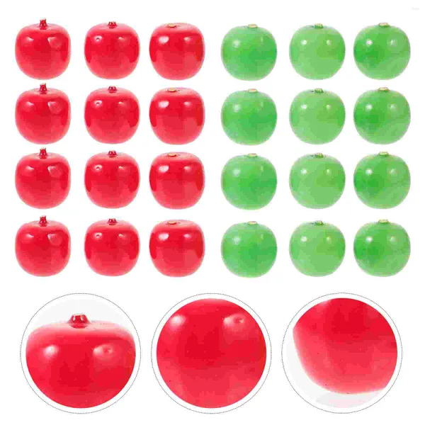 Decoración de fiesta 50 PCS Decoraciones rojas Simulación Manzana Manzanas Prop Self Made Mini Modelo de fruta Pequeña miniatura