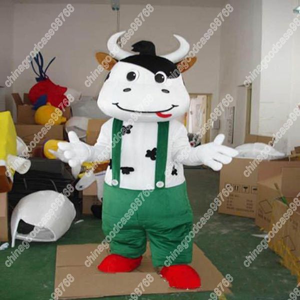 2024 venda quente vacas mascote traje anime carnaval desempenho vestuário anúncio vestuário vestido