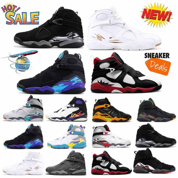 8s Männer Basketballschuhe Universität Bordeaux Topaz Mist Flint Oregon Ducks Mehrfarbige weiße Aqua Raid Chile Red Local Warehouse Outdoor Sneaker