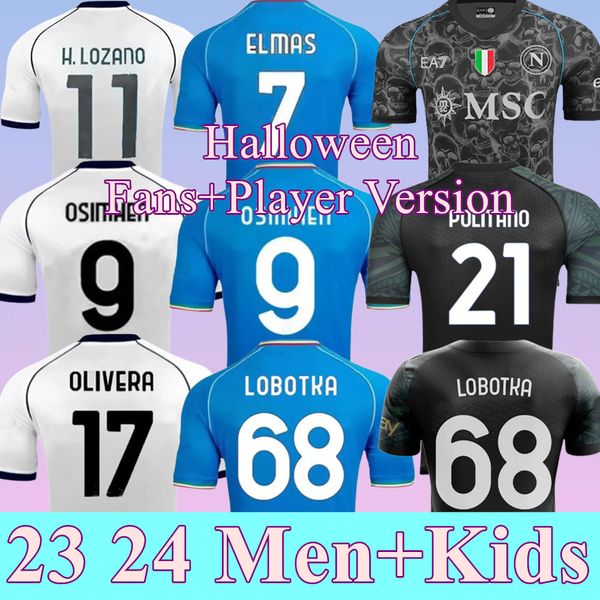 23 24 NAPOLI Fußballtrikots Maglia Neapel 2023 2024 ZIELINSKI KVARATSKHELIA KIDS CAMPIONI D'ITALIA Halloween-Match-FUSSBALL-Trikot OSIMHEN LOZANO SSC Napoli