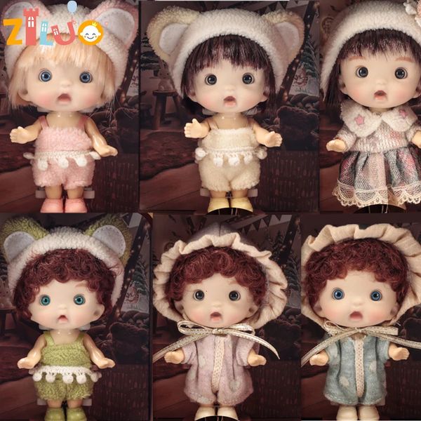 Poupées BJD pour filles 10 cm OB11 Mini poupée 3D yeux bleus verts Kawaii jouets de poche mignon Surprise visage vêtements jouet cadeau d'anniversaire 231011