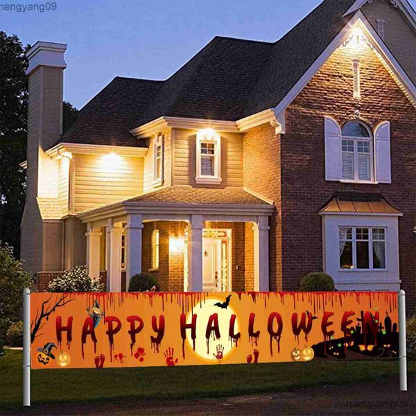 Altre forniture per feste festive Happy Halloween Banner Pipistrello insanguinato Zucca Fantasma Stampa Sfondo per feste Banner appeso Decorazione per feste di Halloween per la casa R231011