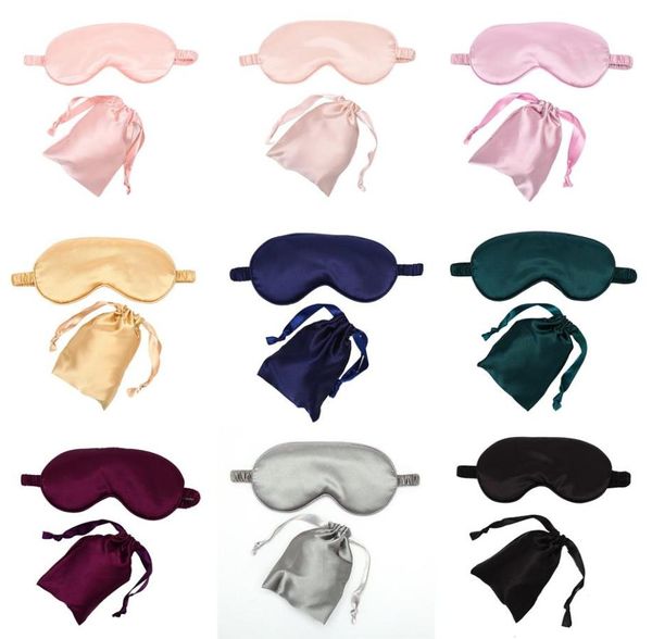 Maschera per gli occhi per il sonno in seta imitata per le donne Maschera per gli occhi da viaggio portatile Benda per gli occhi per pisolino Riposo Benda per gli occhi Maschera per dormire Visiera notturna3034980986