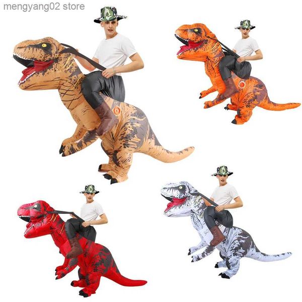 Tema traje anime fantasia mascote dinossauro mesa vem natal halloween cosplay vem vestido t-rex terno para homem adulto mulher t231011