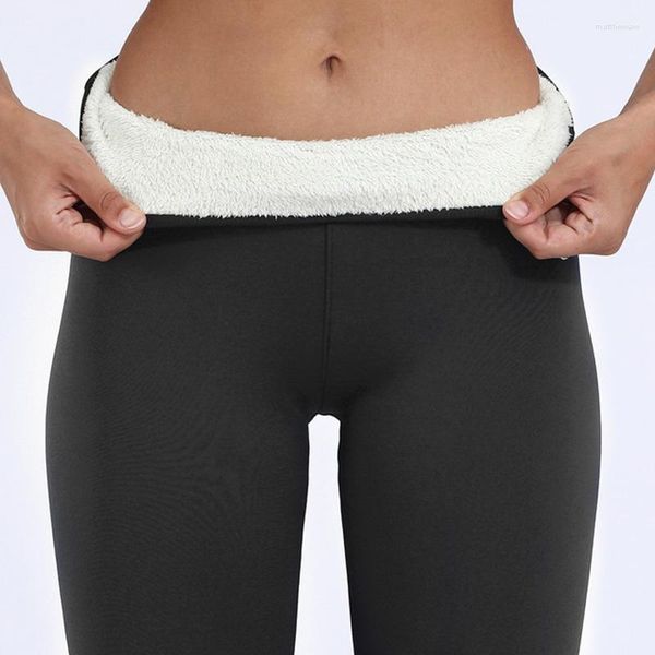 Leggings da donna Inverno caldo Spessore Donna Pile di lana Abbigliamento femminile Pelle di agnello Pantaloni di velluto di cashmere Elasticità