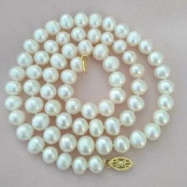 Ciondoli Bellissima collana di perle bianche Akoya AAAA da 18 pollici 78 mm in giallo Chiusura 231010