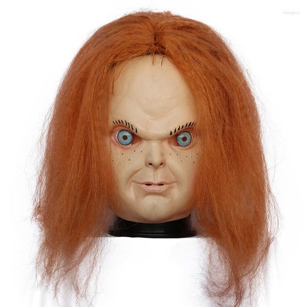 Party Supplies Film Chucky Cosplay Maske Grimasse Latex mit Haaren Halloween gruseliges Kostüm Masken Requisiten Erwachsene Einheitsgröße