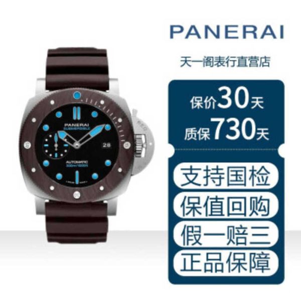 Montre de luxe Panerais Watchpanerai Diving Series de Panahai Auto bracelet en caoutchouc mécanique utilisé hommes 47mm diamètrepam00799 frj