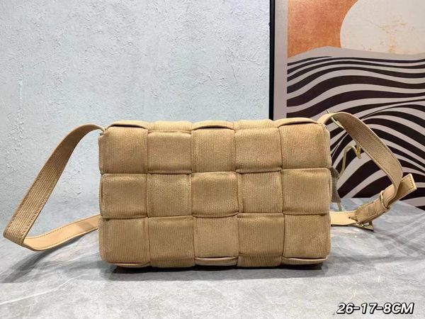 Бархатная сумка-подушка, классическая тканая трехмерная клетка, копия сумки через плечо, ленивая, повседневная, универсальная, модная дизайнерская сумка через плечо большой вместимости.