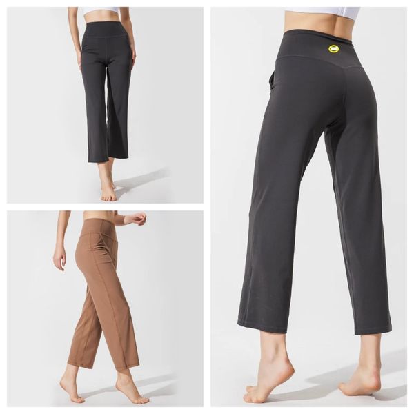 LU-женские широкие брюки для йоги, спортивные свободные повседневные брюки, спортивная одежда, спортивные штаны