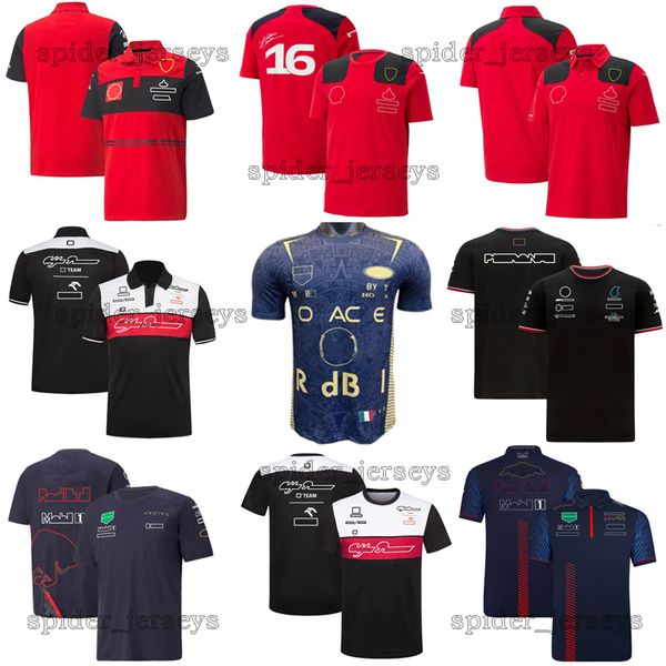 22 23 F1 Formula One Joint Car Series LOGO Racing Suit Verão de manga curta F1 Team T-shirt 2023 Polo Suit Four Seasons Red Racing Suit Oficial Personalizado