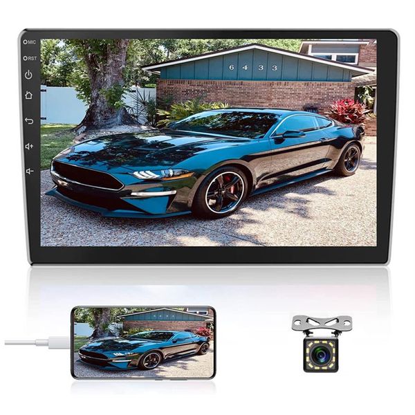 10 1-дюймовый автомобильный DVD-плеер Carplay Android Авто Монитор GPS-навигация 2 5D Автомобильный стерео радиоприемник Зеркало с сенсорным экраном Lin250j