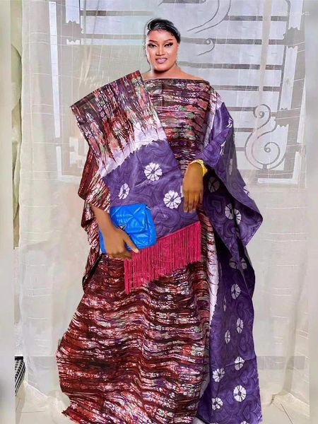 Roupas étnicas Bazin Riche Vestidos do Senegal Africano Dashiki Robe para Festa de Casamento Tradicional Vestidos de Noite Impressos