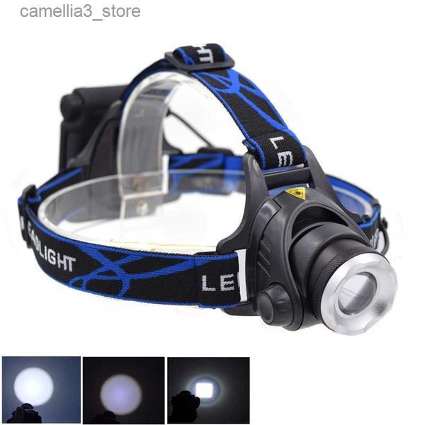 Stirnlampen 2000 Lumen XM-L XML T6 LED-Scheinwerfer 3 Modi Scheinwerfer Taschenlampe Stirnlampenlicht mit 4 * AA-Batterie Camping Jagd Q231013