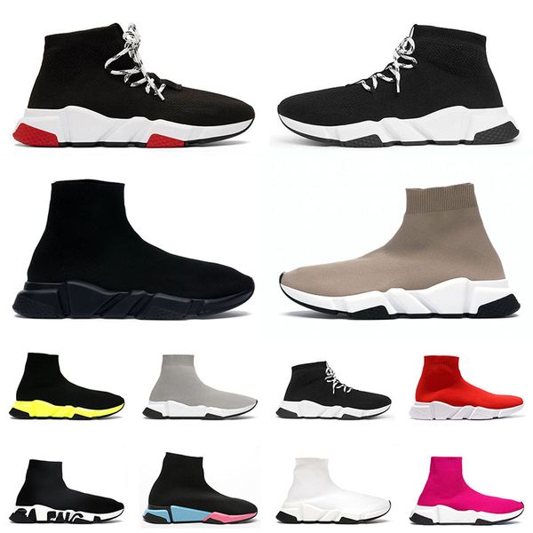 designer luxuyrs mocassini calzini slip-on scarpe speed trainer basso nero bianco rosso vintage piattaforma 17fw vecchio beige graffiti calzino stivali corridori sport jogging all'aperto