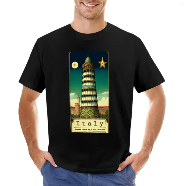 Erkek Tank Tops Pisa Tower T-Shirt Plus Boyut Erkek Uzun Tişört