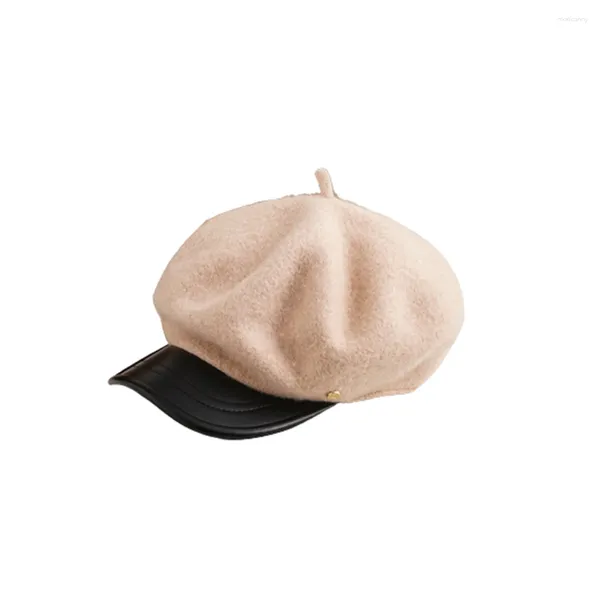 Berets feminino menina chapéu decorativo aba larga térmica boné inverno outono frio tempo chapelaria casual decoração