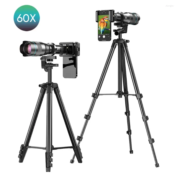 Telescópio apexel 60x de alta potência 4k profissional telepo lente da câmera do telefone móvel para observação de estrelas acampamento poderoso monocular