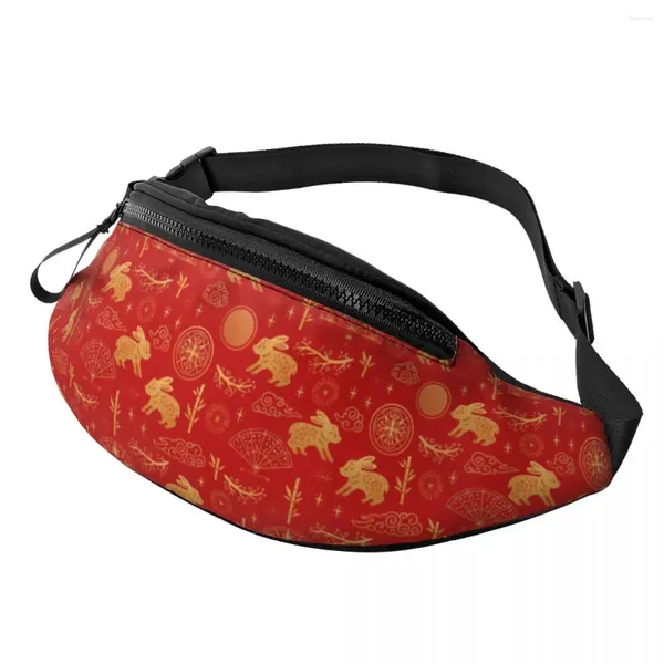 Поясные сумки Красная сумка Традиционная китайская мужская спортивная сумка с изображением Полиэстера