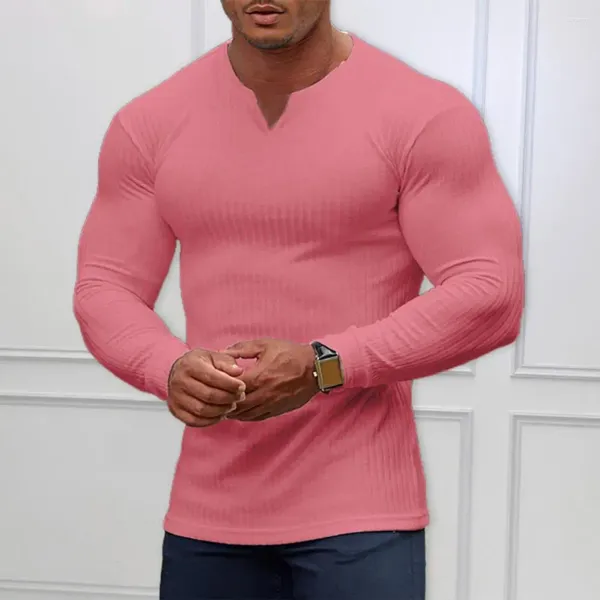 Erkek Tişörtler Erkekler Alt Gömlek Süper Yumuşak Tee V Boyun İnce Fit Emilim T-Shirt Base Sokak Giyim