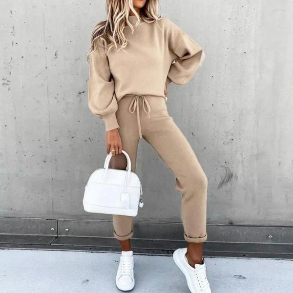 Kadınlar İki Parçalı Pantolon Yelttgenk Sweatshirt Set Kadınlar Terzini Düz Renk Sıradan Çizme Spor Giyim Sweatpants Suit Bayanlar Jogging