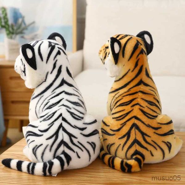 Forniture per giocattoli di Natale 23 cm Peluche tigre bianca Farcito morbido animale selvatico Foresta Bambole tigre per bambini Regalo di compleanno per bambini R231012