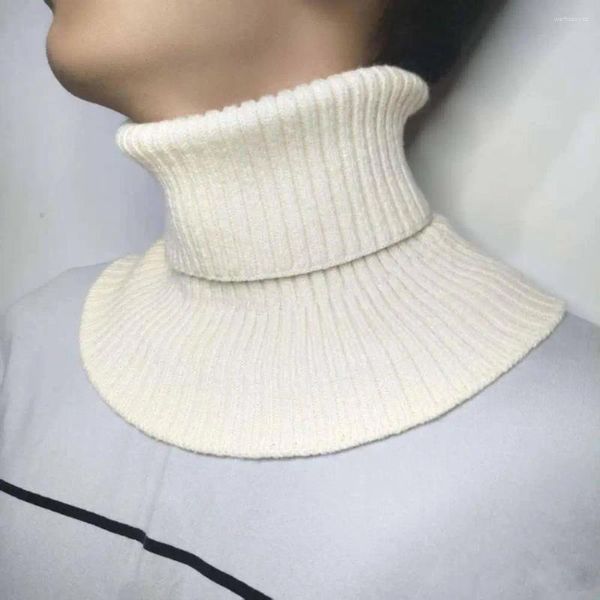 Lenços quentes pescoço versátil masculino lenço de malha à prova de frio capa para inverno outono all-match cor sólida elástica