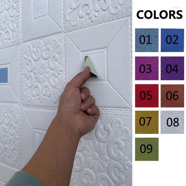 Adesivos de parede MA3D Teto de espuma Tiles Decoração de casa Decoração de sala de estar com relevo com decoração de telhado de telhado painéis de papel de parede