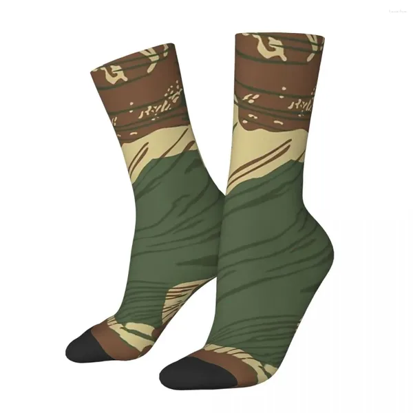 Herrensocken Lustige Rhodesian Pinselstrich-Tarnung Vintage Harajuku Armee Hip Hop Nahtlose Socke Geschenkmuster gedruckt