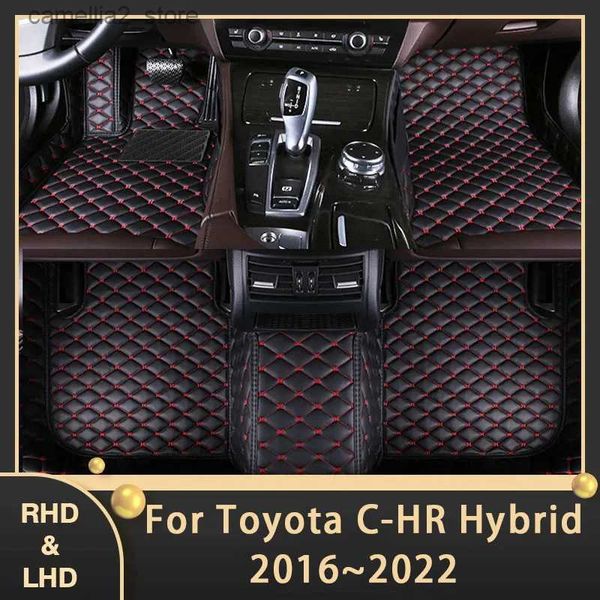 Fußmatten Teppiche Auto-Fußmatten für Toyota C-HR Hybrid CHR CH R AX10 AX50 2016~2022, individuelle Auto-Fußpolster, Lederteppich, Innenzubehör Q231012